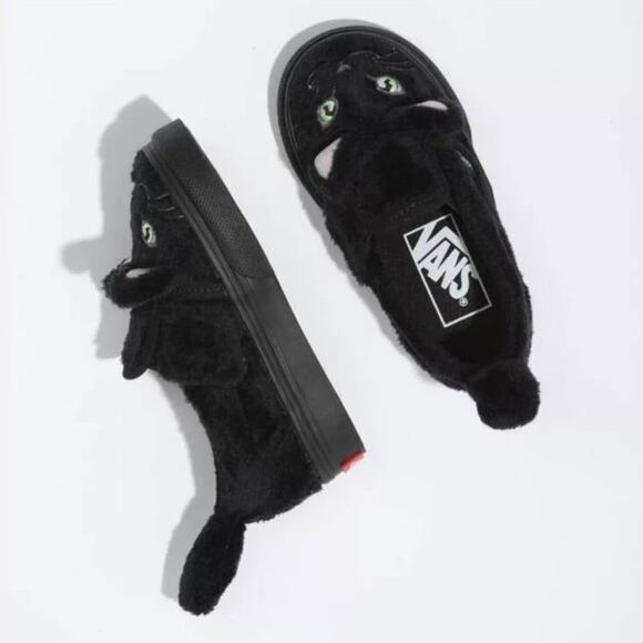 Vans Toddler Slip-On shoes Velcro Toddler size 4 'Cat' NEW - Picture 1 of 8